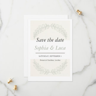 Minimalistische groene Save the Date kaart