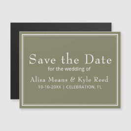 Minimalistische groene 'Save the Date'-magneet