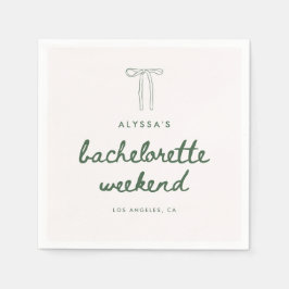 Minimalistische Groene Script Coquette Bachelorett Servet