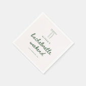 Minimalistische Groene Script Coquette Bachelorett Servet (Hoek)