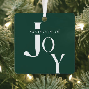 Minimalistische groene scriptie familie twee foto metalen ornament