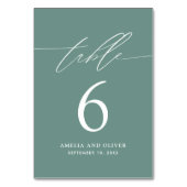 Minimalistische groene scriptietabelnummerschild kaart (Voorkant)