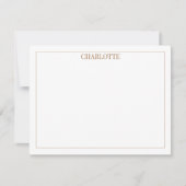Minimalistische groene strepen Classic Chic Modern Notitiekaartje (Voorkant)