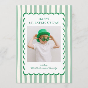 Minimalistische groene strepen St. Patrick's Day f Feestdagenkaart