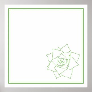 Minimalistische groene succulente muurkunst poster