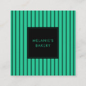Minimalistische Groene Tosca Stripes QR Code Bakke Vierkante Visitekaartje (Voorkant)