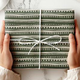 Minimalistische groene tribale streep cadeaupapier