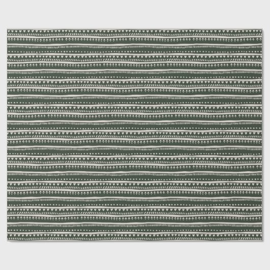 Minimalistische groene tribale streep cadeaupapier (Vlak)