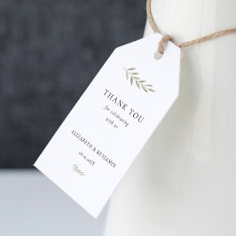Minimalistische groene trouwkaart elegant cadeaulabel