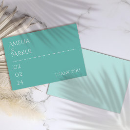 Minimalistische groene trouwkaart om dank je wel t bedankkaart
