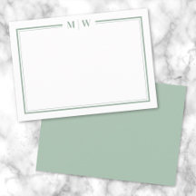 Minimalistische Groene Tweegrens Monogram