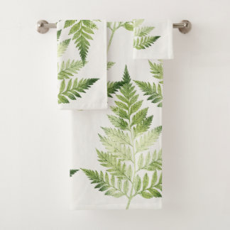 Minimalistische groene varen botanische illustrati bad handdoek