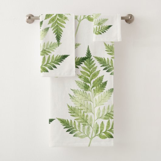Minimalistische groene varen botanische illustrati bad handdoek (Insitu)