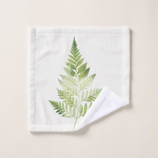 Minimalistische groene varen botanische illustrati bad handdoek (Wasdoekje)