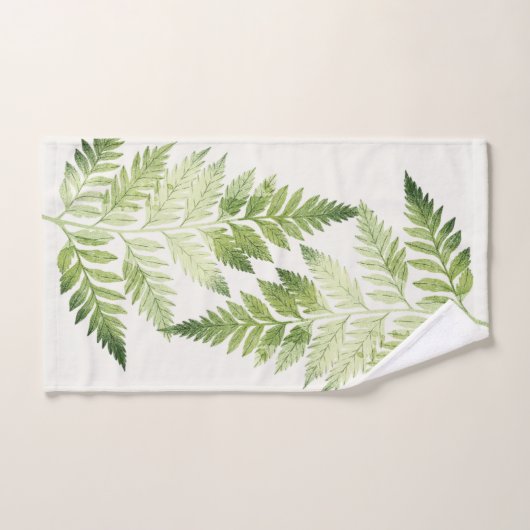 Minimalistische groene varen botanische illustrati bad handdoek (Handdoek)