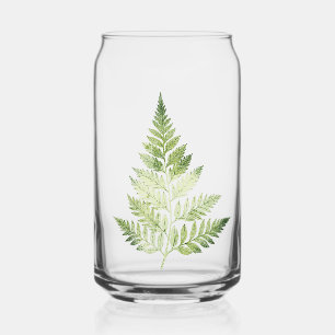 Minimalistische groene varen botanische illustrati blikvorm glas