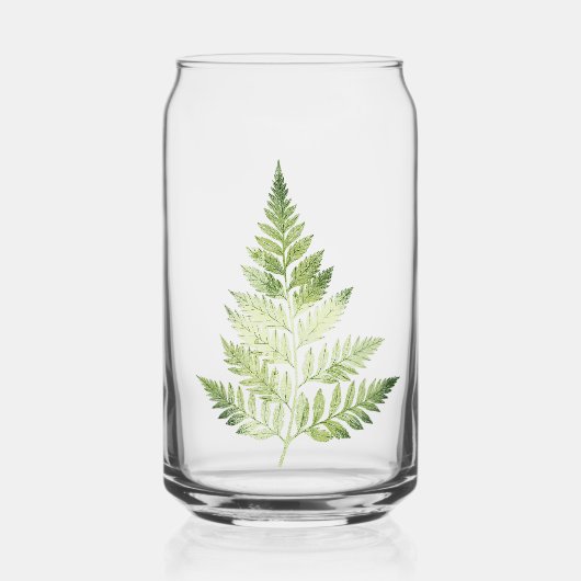 Minimalistische groene varen botanische illustrati blikvorm glas (Voorkant)