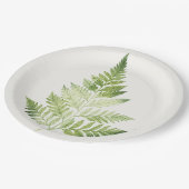 Minimalistische groene varen botanische illustrati papieren bordje (Gekanteld)