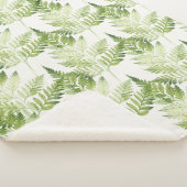 Minimalistische groene varen botanische illustrati sherpa deken (3/4)