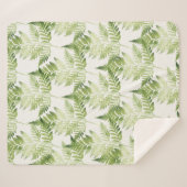 Minimalistische groene varen botanische illustrati sherpa deken (Voorkant (horizontaal))