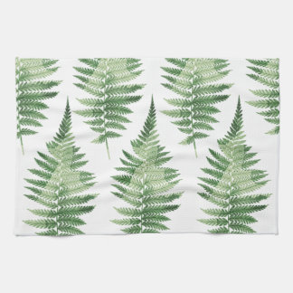 Minimalistische groene varen botanische illustrati theedoek