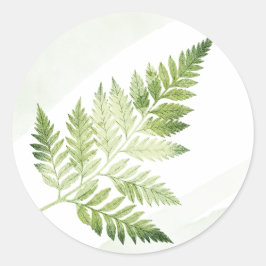Minimalistische groene varen bruiloft ronde sticker