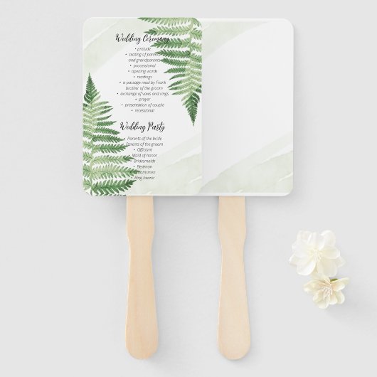 Minimalistische groene varen handwaaier (Voorkant en achterkant)