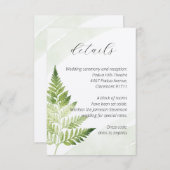 Minimalistische groene varen informatiekaartje (Voorkant / Achterkant)