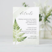 Minimalistische groene varen informatiekaartje (Staand voorkant)