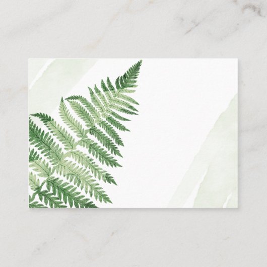 Minimalistische groene varen plaatskaartje (Achterkant)