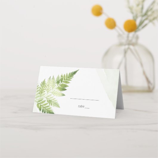 Minimalistische groene varen plaatskaartje (Voorkant)