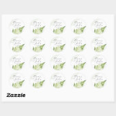 Minimalistische groene varen ronde sticker (Vel)
