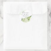 Minimalistische groene varen ronde sticker (Tas)