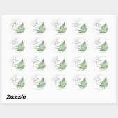 Minimalistische groene varen ronde sticker (Vel)