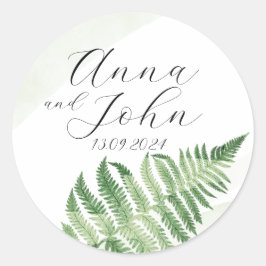Minimalistische groene varen ronde sticker