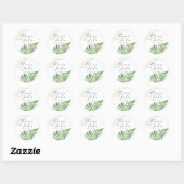 Minimalistische groene varen ronde sticker (Vel)