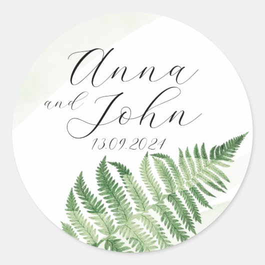 Minimalistische groene varen ronde sticker (Voorkant)