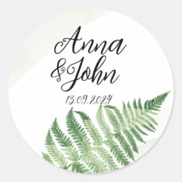 Minimalistische groene varen ronde sticker