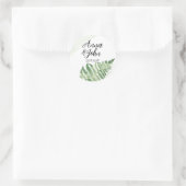 Minimalistische groene varen ronde sticker (Tas)