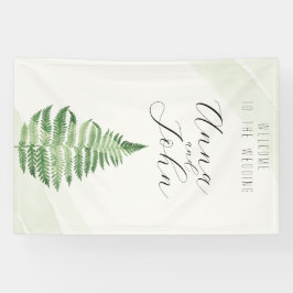 Minimalistische groene varen trouwbord spandoek