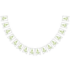 Minimalistische groene varen trouwbord vlaggetjes
