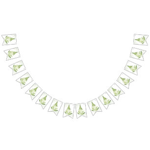 Minimalistische groene varen trouwbord vlaggetjes