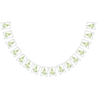 Minimalistische groene varen trouwbord vlaggetjes