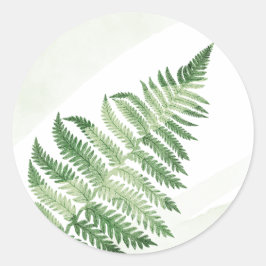 Minimalistische Groene Varens Bruiloft Ronde Sticker