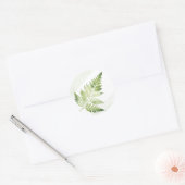 Minimalistische groene varens bruiloft ronde sticker (Envelop)
