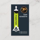 Minimalistische Groene Verfpenseel Witte Startverf Visitekaartje (Voorkant)