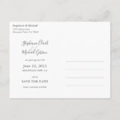 Minimalistische Groene Verlaten sparen de Datum Briefkaart (Achterkant)