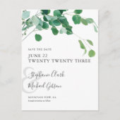 Minimalistische Groene Verlaten sparen de Datum Briefkaart (Voorkant)