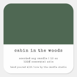 Minimalistische Groene Verpakkingskaars voor kleur Vierkante Sticker