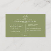 Minimalistische Groene Vogel Bedankt Visitekaartje (Achterkant)